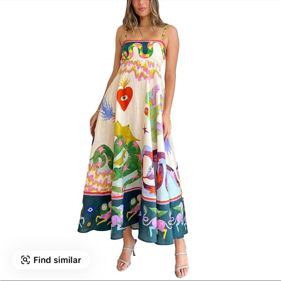 Colorful Printed Maxi Dress - Picture 2 of 4